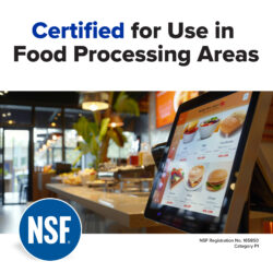 NSF certified for use in food processing areas