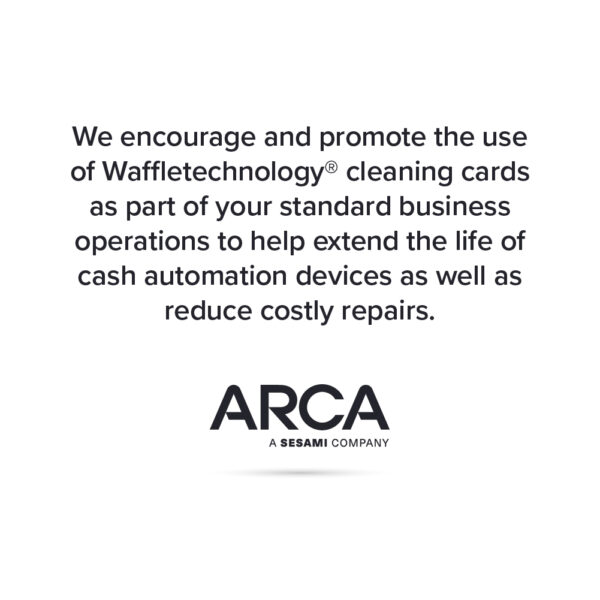 Arca recommends the use of cleaning cards to help protect service life of equipment and reduce repairs