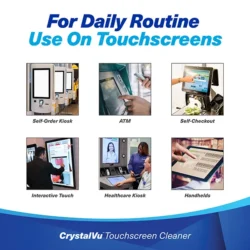 CrystalVu Touchscreen Cleaner with Microfiber Cloths (K2-KCVZ1) For Daily Routine Use on Touchscreens