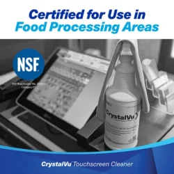 CrystalVu Touchscreen Cleaner with Microfiber Cloths (K2-KCVZ1) Certified for Use in Food Processing Areas (NSF)
