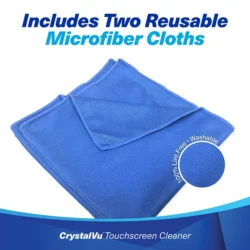 CrystalVu Touchscreen Cleaner with Microfiber Cloths (K2-KCVZ1) Includes Two Reusable Microfiber Cloths