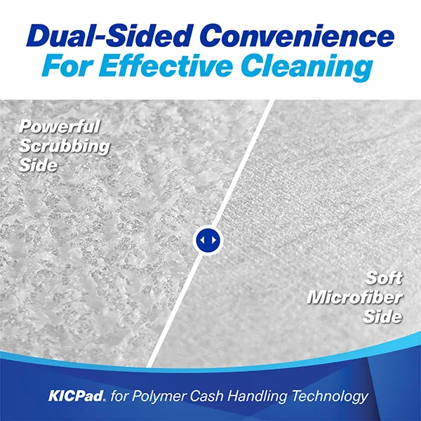 KICPad for Polymer Cash Handling Technology (K2-KPDWSB24WS), Dual-sided Convenience for Effective Cleaning