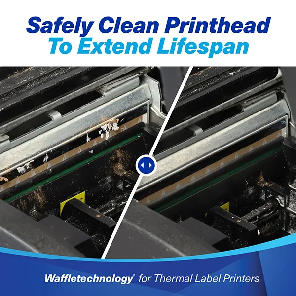 Waffletechnology for Thermal Label Printers Safely Clean Printhead to Extend Lifespan