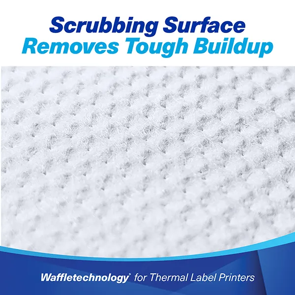 Waffletechnology for Thermal Label Printers Scrubbing Surface Removed Tough Buildup