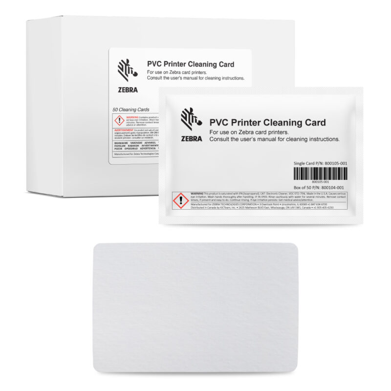 Zebra PVC printer cleaning card