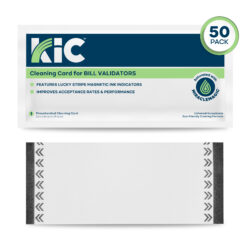 Cleaning card for bill validators with lucky strip ink indicators for universal acceptance, 50 count