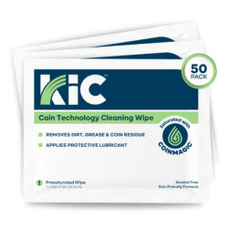 coin machine cleaning and lubricating wipes