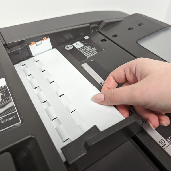 Document scanner card in use