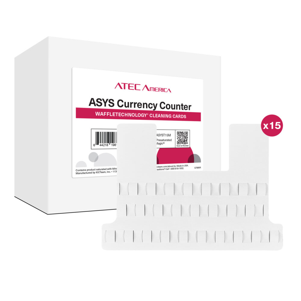 ATEC ASYS Currency Counter Cleaning Card, 15 count