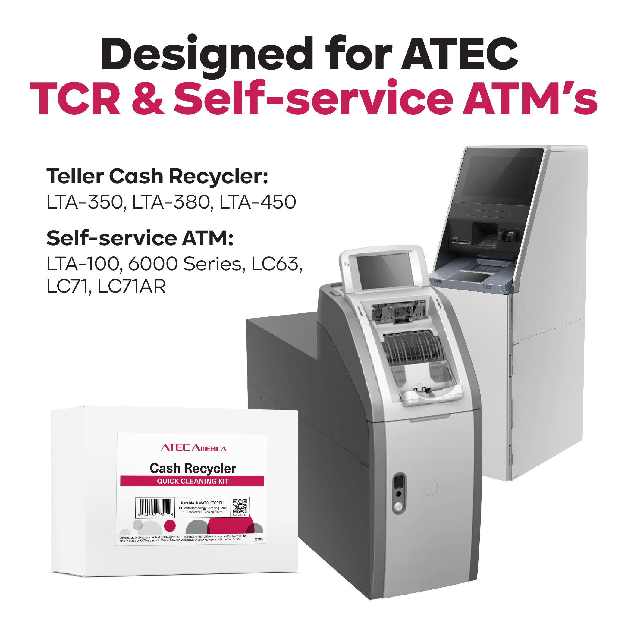 Designed for use on ATEC TCr and ATM