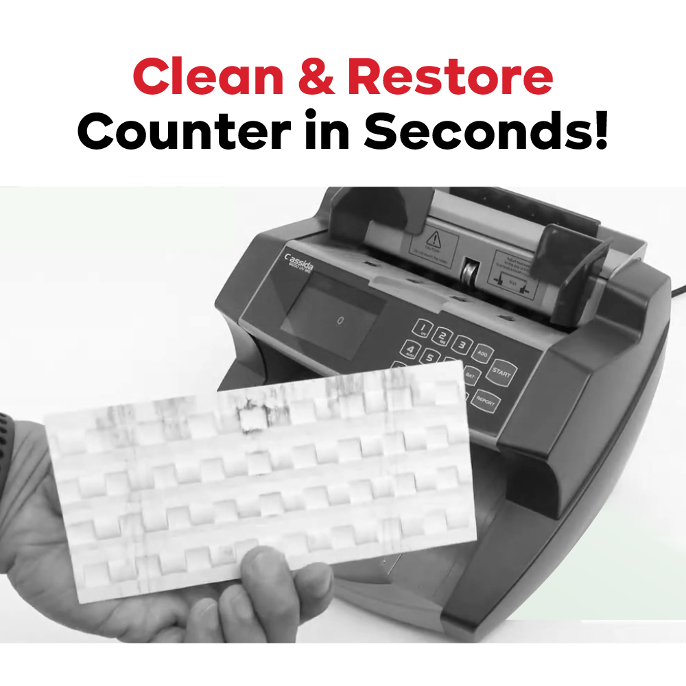 clean counter in seconds with cards