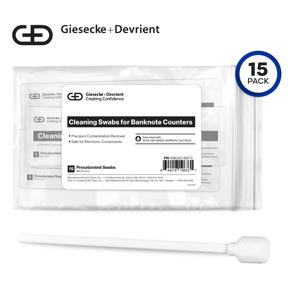 Giesecke+Devrient banknote counter clenaing swabs