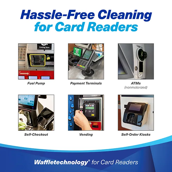 Waffletechnology® for Card Readers with MiracleMagic (KW3-AHSCB40M), Hassle-Free Cleaning