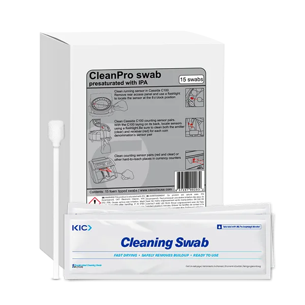 CleanPro Swabs for Cassida Currency Counters & Coin Sorters, KWCAS-S6B15